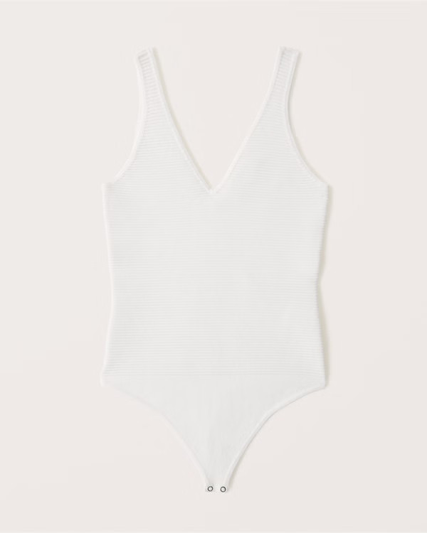 Deep-V Ribbed Bodysuit | Abercrombie & Fitch (US)