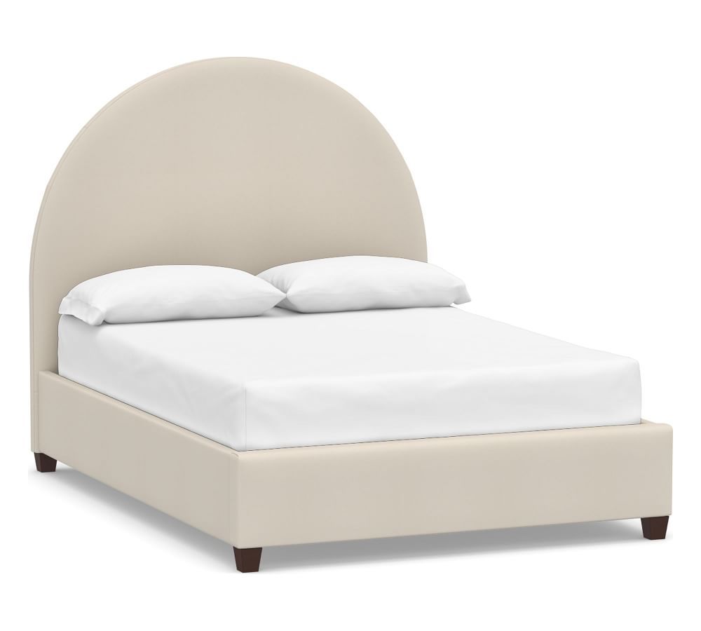 Emily Arched Upholstered Bed, King, Twill Cream | Pottery Barn (US)