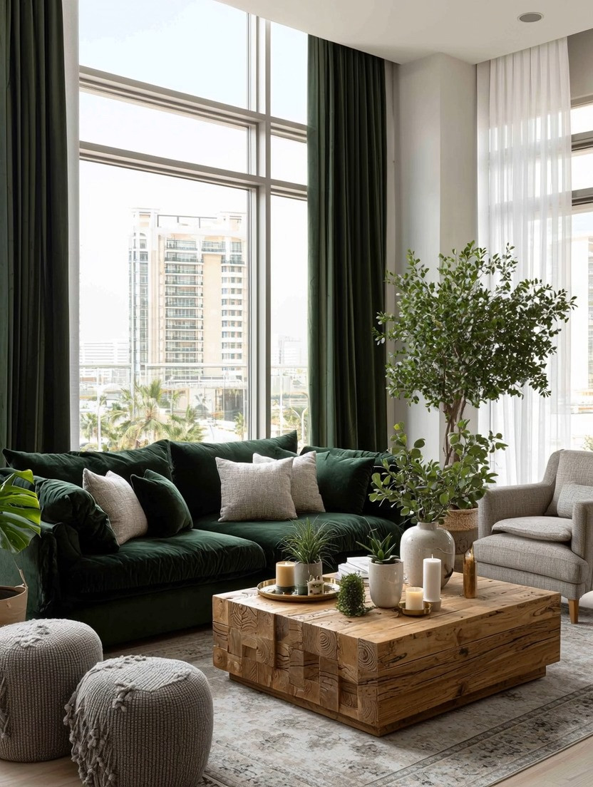 Floor-length curtains are one of our favorite ways to bring bold color into a room—without ever touching the walls.

These gorgeous emerald green velvet curtains instantly give this living room depth, softness and that rich, collected feeling we love. Velvet absorbs color beautifully, so emerald feels bold without feeling loud—and the floor-to-ceiling length visually draws the eye upward, making the entire room feel more finished.

We especially love emerald paired with natural wood, greenery and soft ivory, as shown here. The textures balance one another: velvet brings softness, wood brings grounding warmth, and greenery makes the color story feel natural.

And remember, you don't need floor-to-ceiling windows to use floor-length curtains. Take them high, let them fall all the way to the floor, and suddenly the curtains become part of the architecture of the room.

Want color without painting a wall? Start with the curtains.

Shop our edit of velvet floor-length curtains. 

 #EmeraldGreen #VelvetCurtains #LivingRoomDecor #ElegantAndDriven #LTKHome