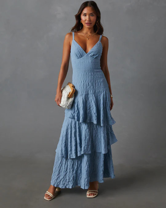 Elora Tiered And Textured Maxi Dress | VICI