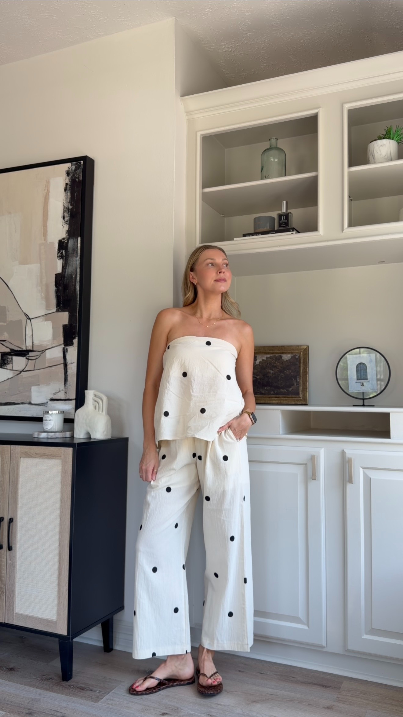 Loving polka dots right now! This set is perfect to nurse in - cute but comfy! Wearing small  

 