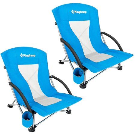 KingCamp Low Sling Beach Chair for Camping Concert Lawn, Low and High Mesh Back Two Versions | Walmart (US)
