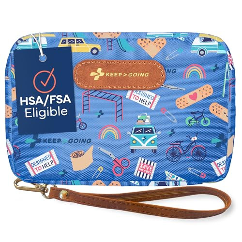 KeepGoing Travel First Aid Kit for Kids – 130 Pc. for Car, Home, Purse, Diaper Bag & Backpack with Latex-Free Bandages - Mini First Aid Kit Travel Size TSA-Approved | Amazon (US)