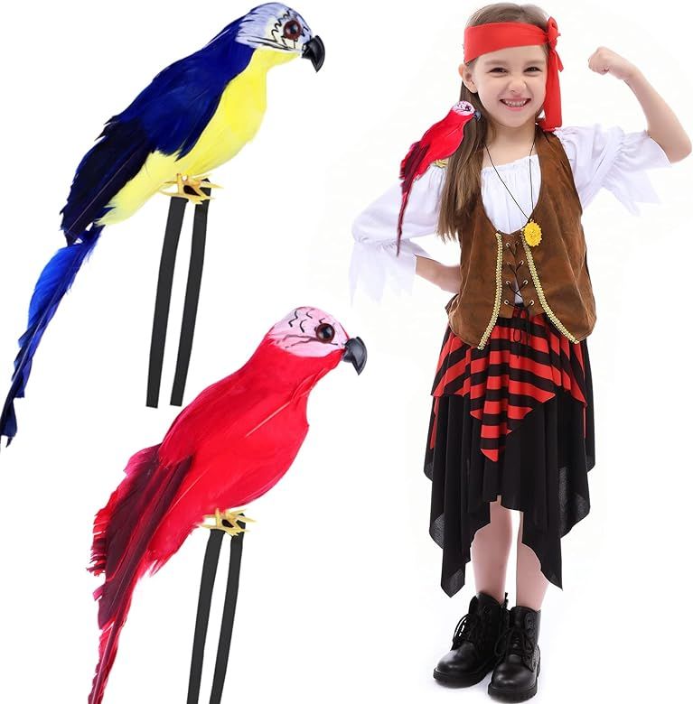 Matiniy 2 Pcs Pirate Parrot on Shoulder Life Sized Parrot Toy for Kids Pirate Costume Accessories... | Amazon (US)