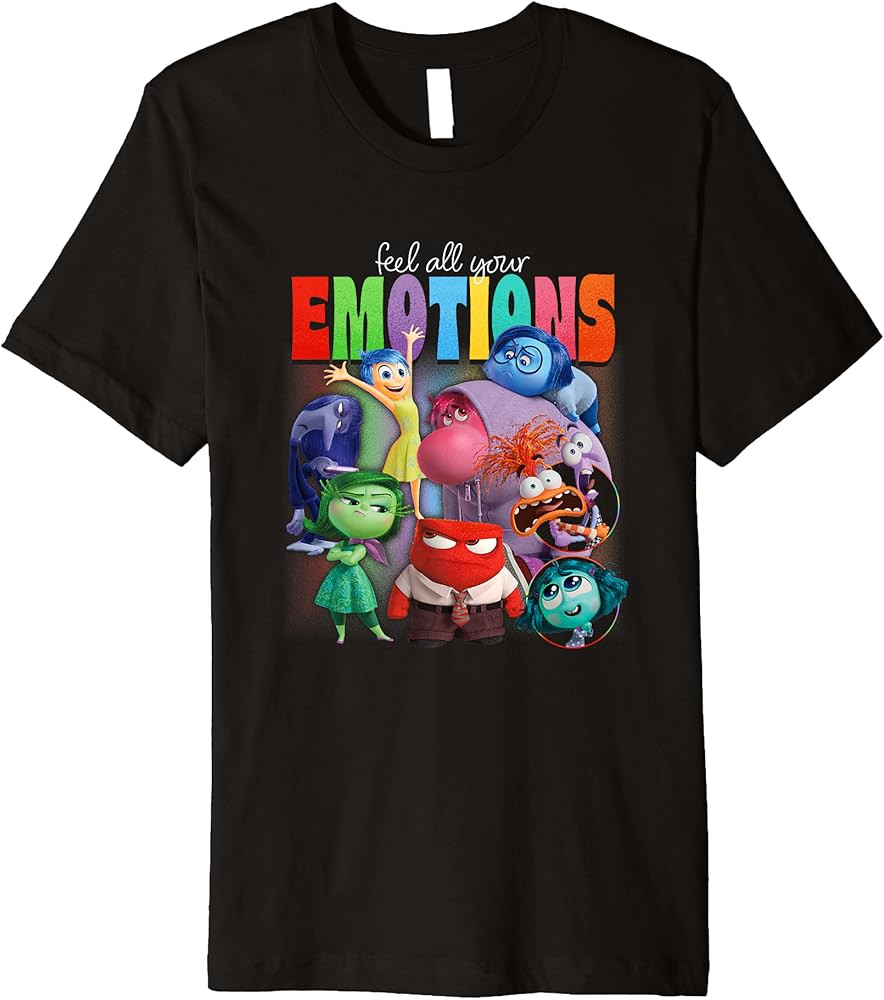 Disney Pixar Inside Out 2 Feel All Your Emotions Vintage Premium T-Shirt | Amazon (US)