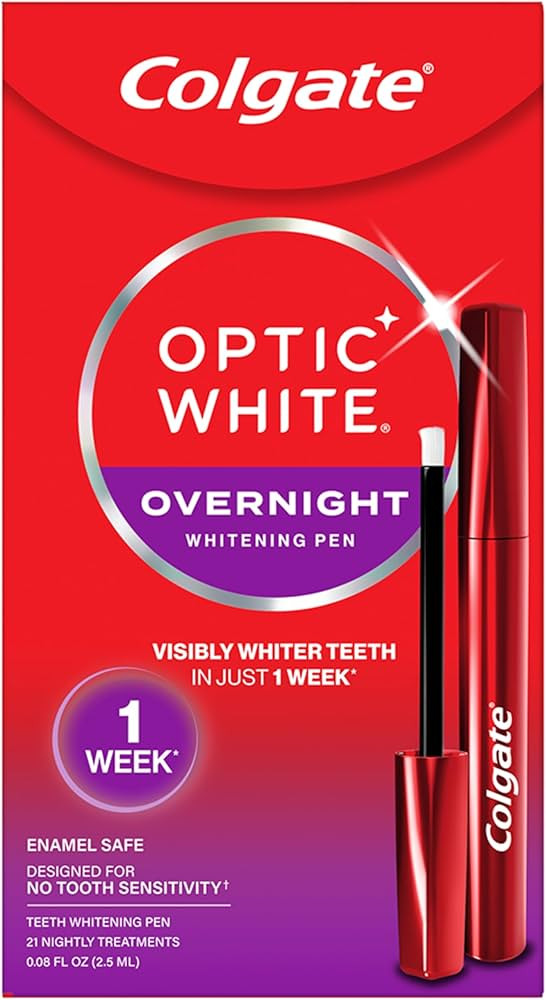 Colgate Optic White Overnight Teeth Whitening Pen, Hydrogen Peroxide Teeth Whitening Pen, Visibly... | Amazon (US)
