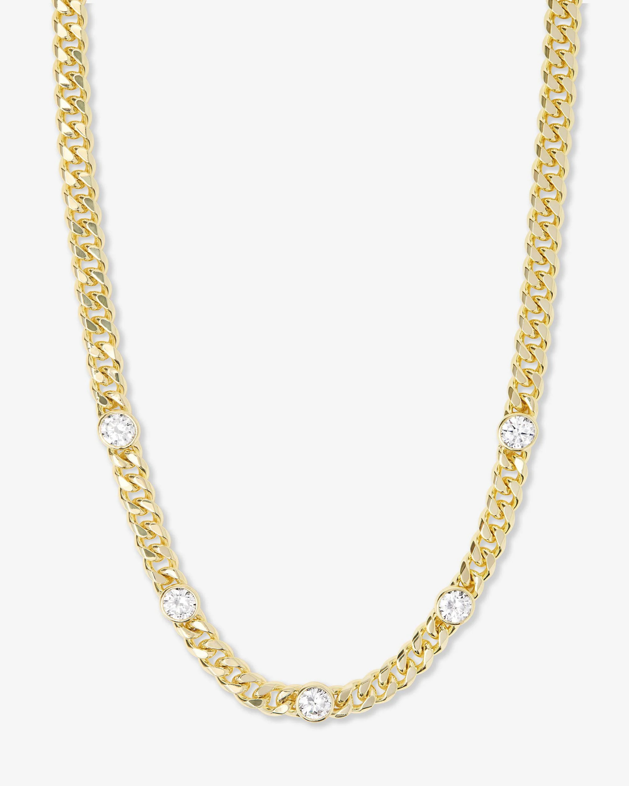 Julian 5 Diamond Necklace - Gold|White Diamondettes | Melinda Maria Jewelry