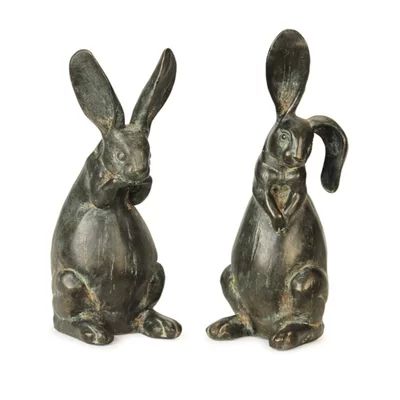 2 Piece Gumbranch Floppy Eared Rabbits Polystone Set | Wayfair North America