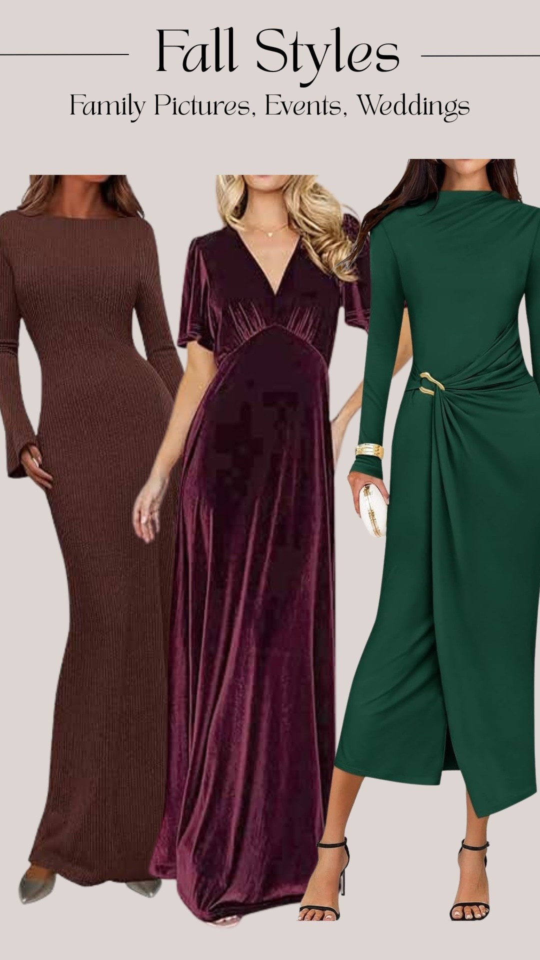 Fall is definitely my favorite season for dresses 🤎 These would be so pretty for fall weddings, family photos, dinners, and all the little events that fill up the calendar this time of year.

fall dresses, fall wedding guest, family picture outfits, fall event outfits, wedding guest dresses, fall fashion, occasion dresses, feminine fall style, fall outfit inspo

#LTKootd #LTKgrwm #LTKSeasonal