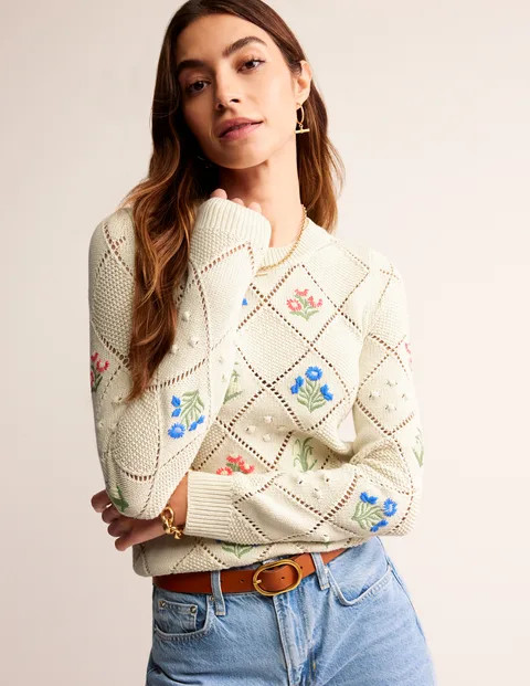 Cotton Embroidered Sweater | Boden (US)