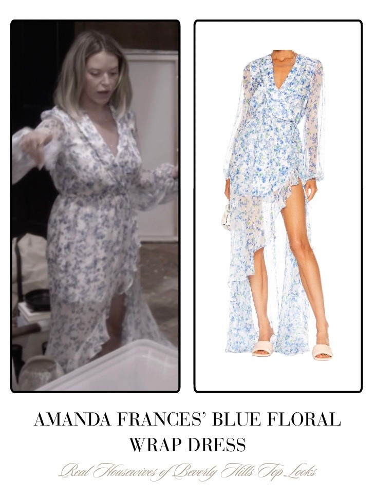 Amanda Frances’ Blue Floral Wrap Dresss