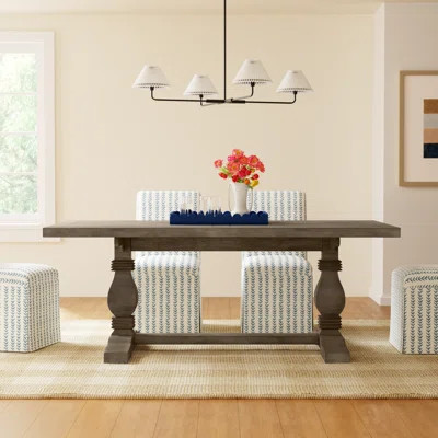 Kinston 78" Solid Wood Trestle Dining Table | Wayfair North America