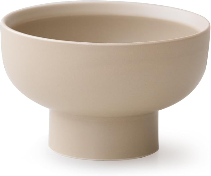 WENSHUO High-foot Deep Fruit Bowl, Ceramic Pedestal Decorative Bowl, Round Bowl for Salad, 5.5" S... | Amazon (US)