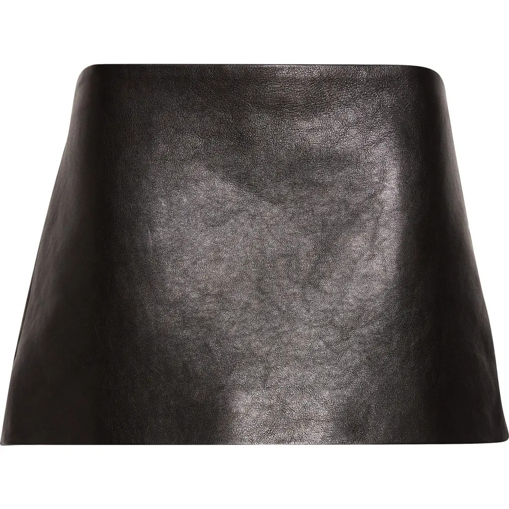 Khaite Jett Leather Miniskirt in Black at Nordstrom, Size 12 | Nordstrom