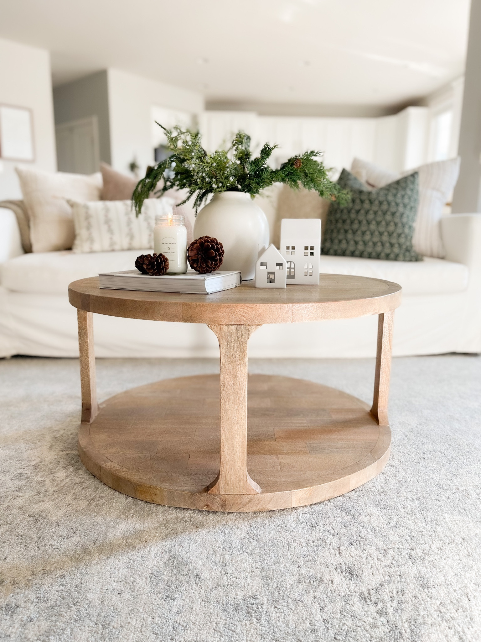 Christmas / winter coffee table decor! Afloral stems, Christmas greenery, neutral winter throw pillows

#LTKHoliday #LTKhome #LTKSeasonal