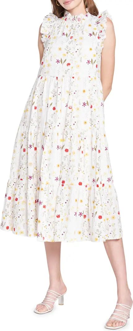 Floral Ruffle Tiered Midi Dress | Nordstrom
