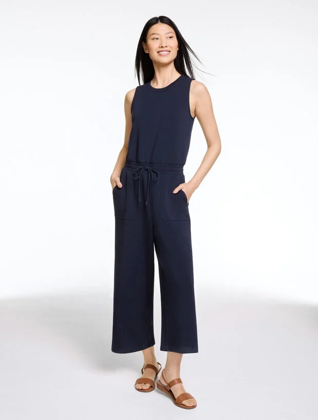 AirKnit Stretch Wide Crop Jumpsuit | Talbots