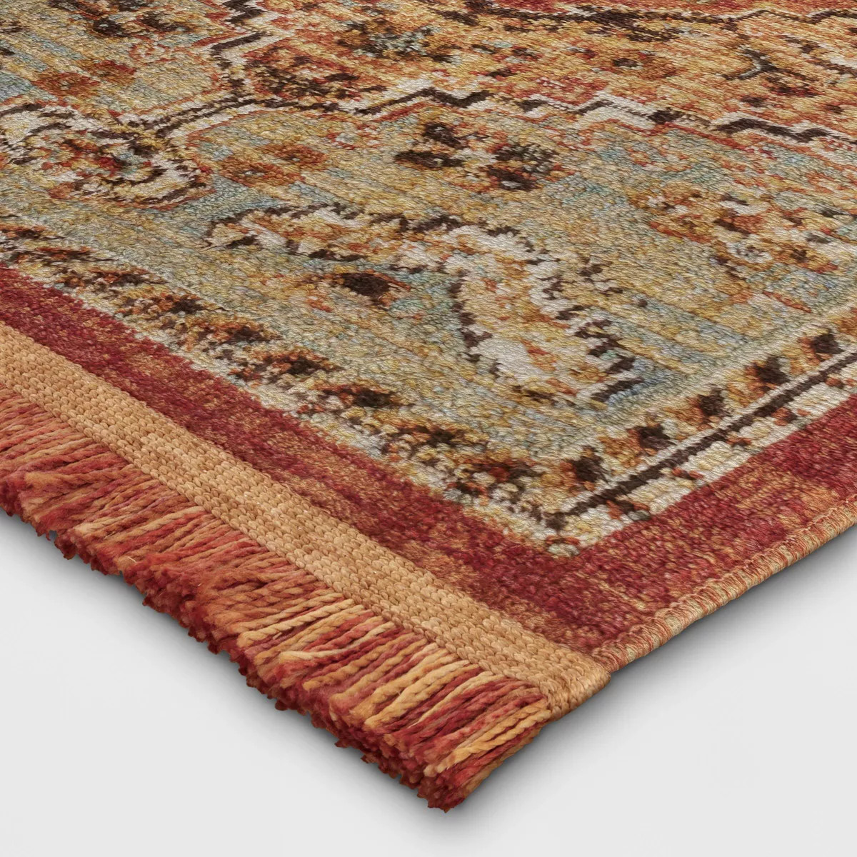 Floral Woven Rug Rust/Green - Threshold™ | Target