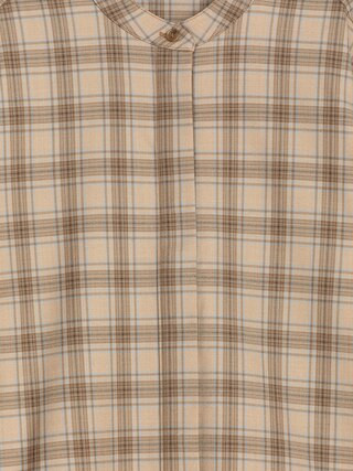 Stand- Collar Shirt – Beige/Checkered – Women – ARKET GB | Arket UK