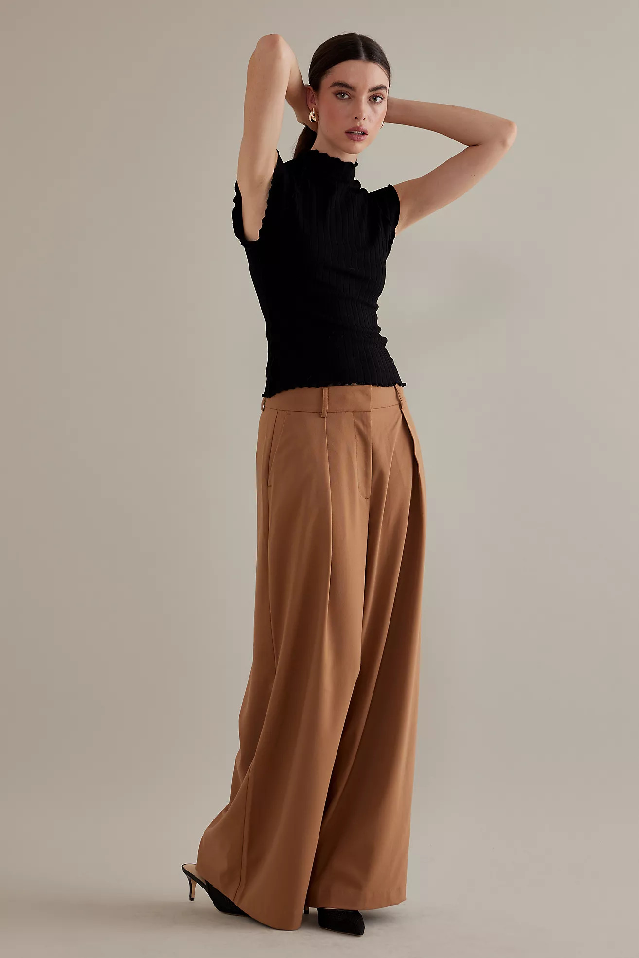 Selected Femme Charlotte Pleated Wide Leg Trousers | Anthropologie (UK)