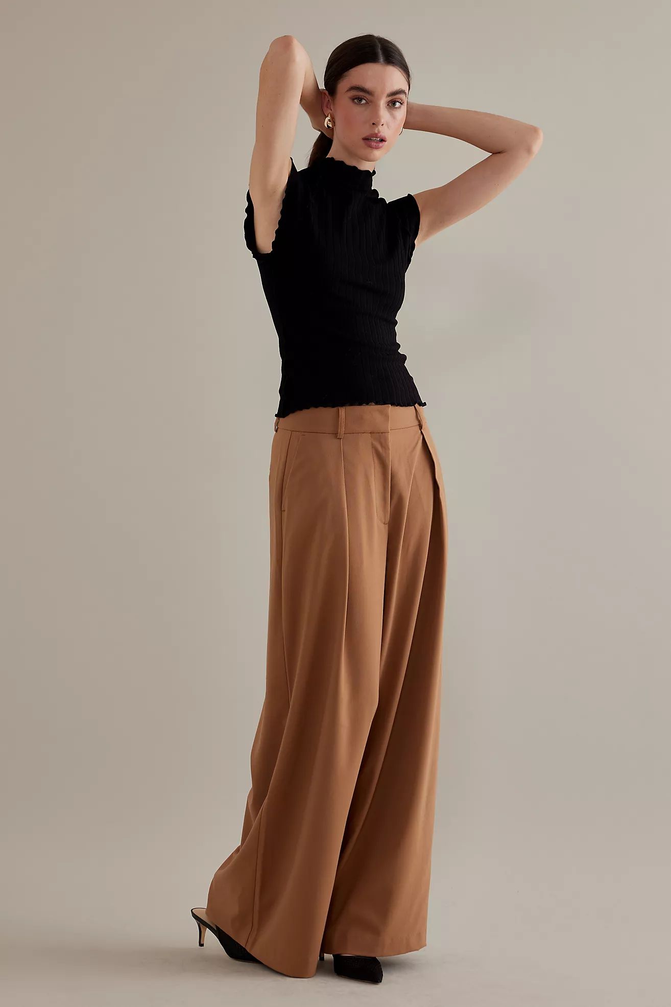 Selected Femme Charlotte Pleated Wide Leg Trousers | Anthropologie (UK)