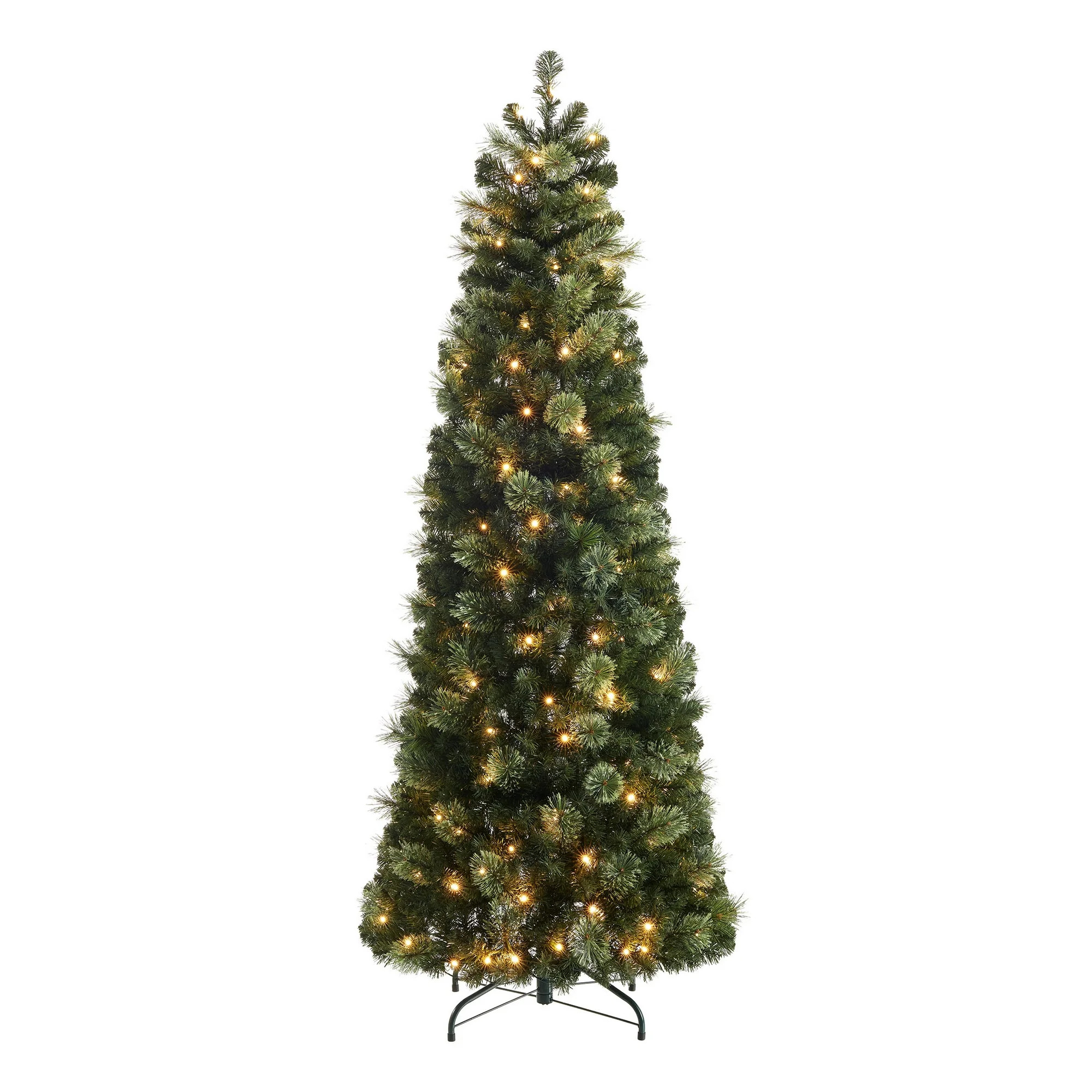 6 ft Pre-Lit Bethel Pine Pop-up Artificial Christmas Tree, 150 LED, Green, by Holiday Time | Walmart (US)