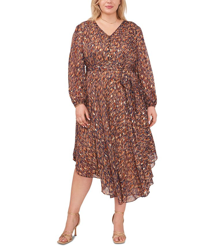 Vince Camuto Plus Size Metallic Printed Maxi Dress & Reviews - Dresses - Women - Macy's | Macys (US)
