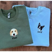 Custom Embroidered Pet Sweatshirt, Dog/Cat From Photo Embroidery, Personalized Crewneck/Hoodie, Birthday Gift/Sweatshirt/ | Etsy (US)