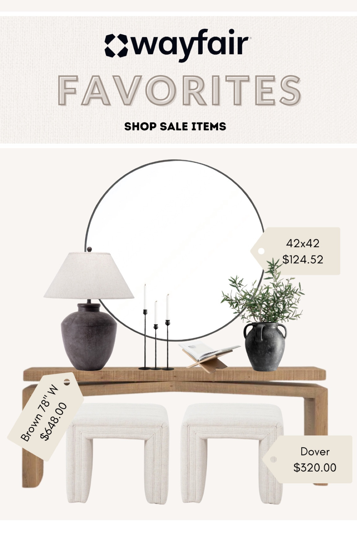 Wayfair currently on Sale!!! 🤎 Entryway Table Decor - Entryway Mirror - Entryway Design - Console Table - Round Mirror - Table Lamp - Book Holder - Ottoman - candle holder  - #onlyatwayfair @wayfair #wayfair #wayfairpartner #entrywaydecor #LTKchristmas 

#LTKSaleAlert #LTKHoliday #LTKHome