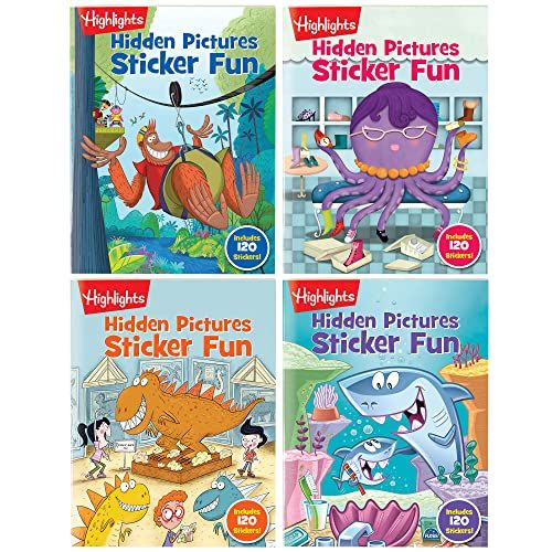 Amazon.com: Highlights Hidden Pictures Sticker Fun Sticker Books for Kids Ages 3-6, 4-Pack of Sti... | Amazon (US)