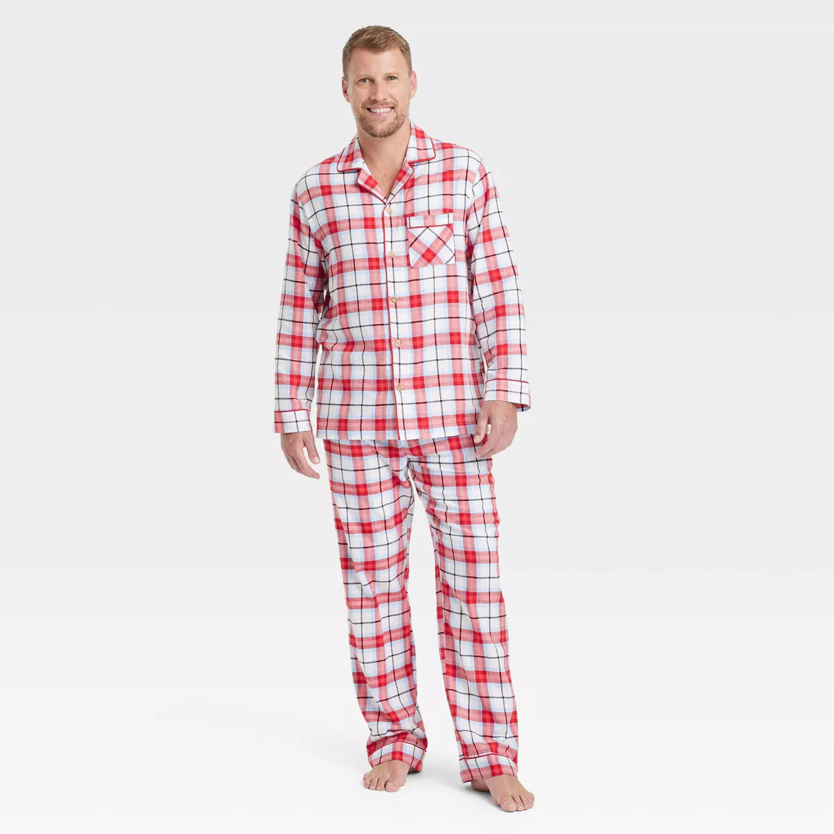 Men's Plaid Flannel Matching Family Pajama Set - Wondershop™ White | Target