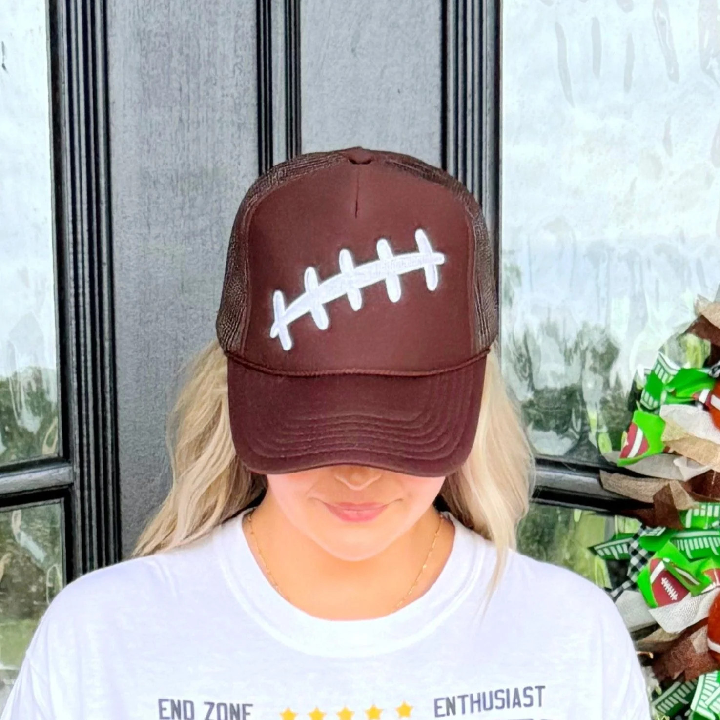 Football Lace Trucker Hat | Poppy & Pine