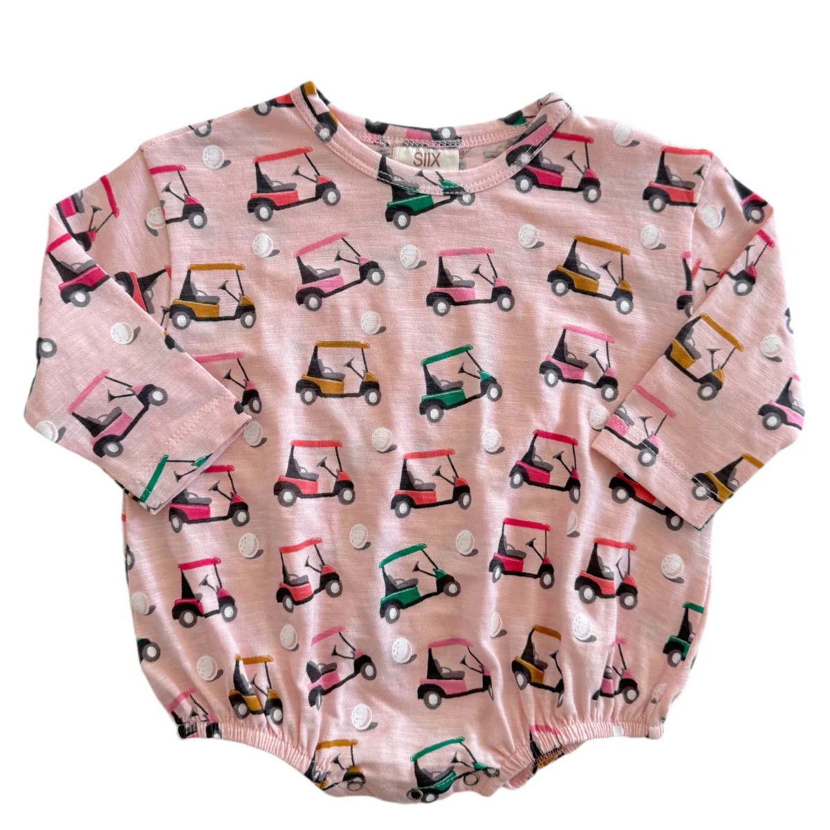 Golf Cart Pink / Organic Long Sleeve T-Shirt Bubble | SpearmintLOVE