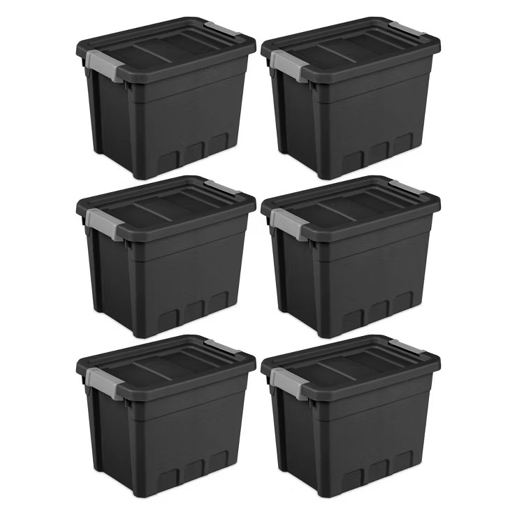 Sterilite 7.5 Gallon Stackable Rugged Industrial Storage Tote Containers with Gray Latching Clip ... | Target