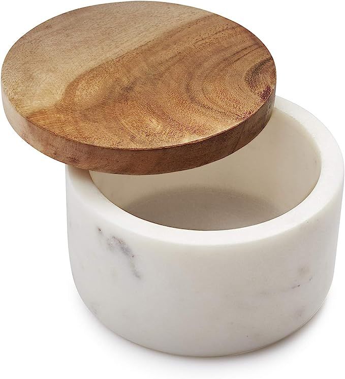 Sur La Table Marble Salt Keeper with Acacia Wood Lid | Amazon (US)