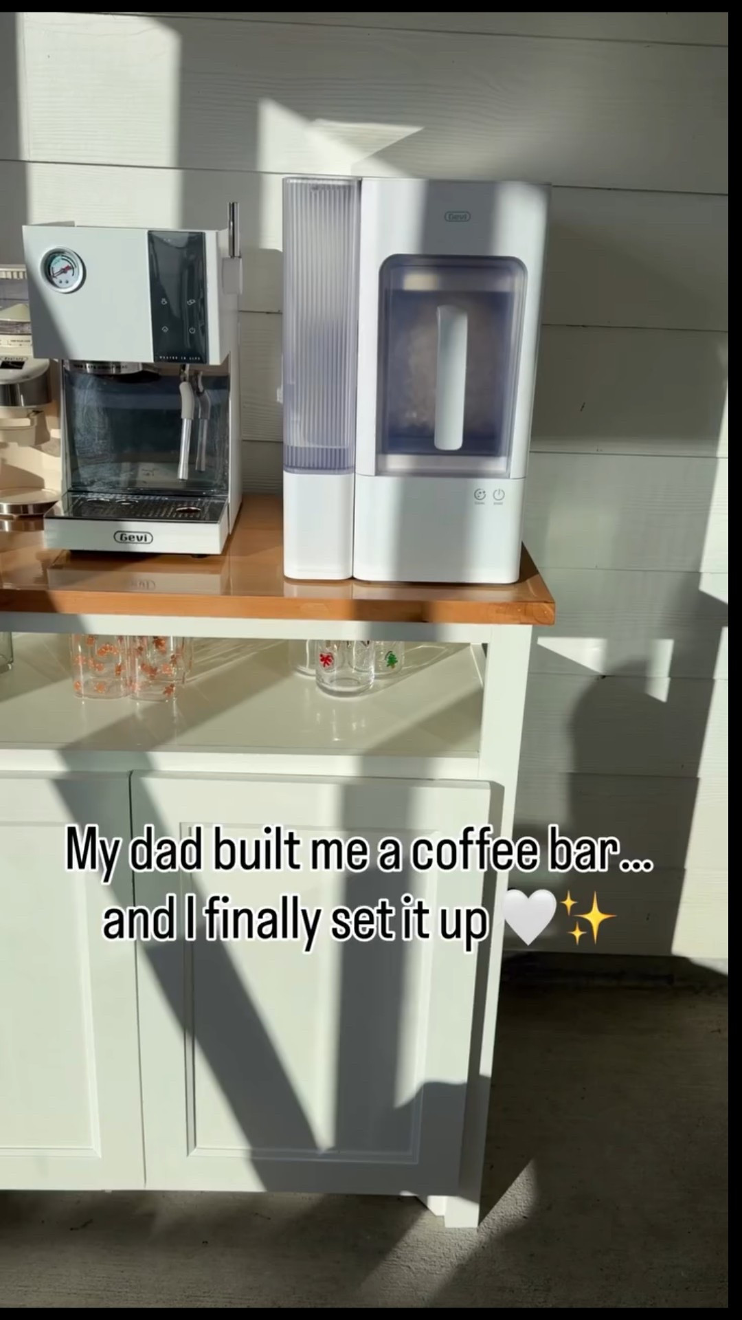 My dad built this coffee bar from scratch… and today I finally got to set it up in our sunroom. ✨

My husband and my dad built this entire space together just so I could have a little peaceful corner for myself. I’m so grateful. 🤍 

Can’t wait to make all my holiday coffees out here. ☕️🎄

Links are in my LTK (in bio) 🫶✨ I linked the bench, coffee table, espresso machine, nugget ice maker, mugs, and more!

#cozyhome #coffeeathome #sunroommakeover #holidayvibes #coffeebarsetup

#LTKGiftGuide #LTKHoliday #LTKHome