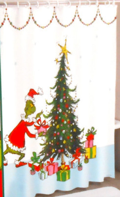The Grinch Christmas Polyester Fabric Shower Curtain Grinch and Presents | eBay | eBay US