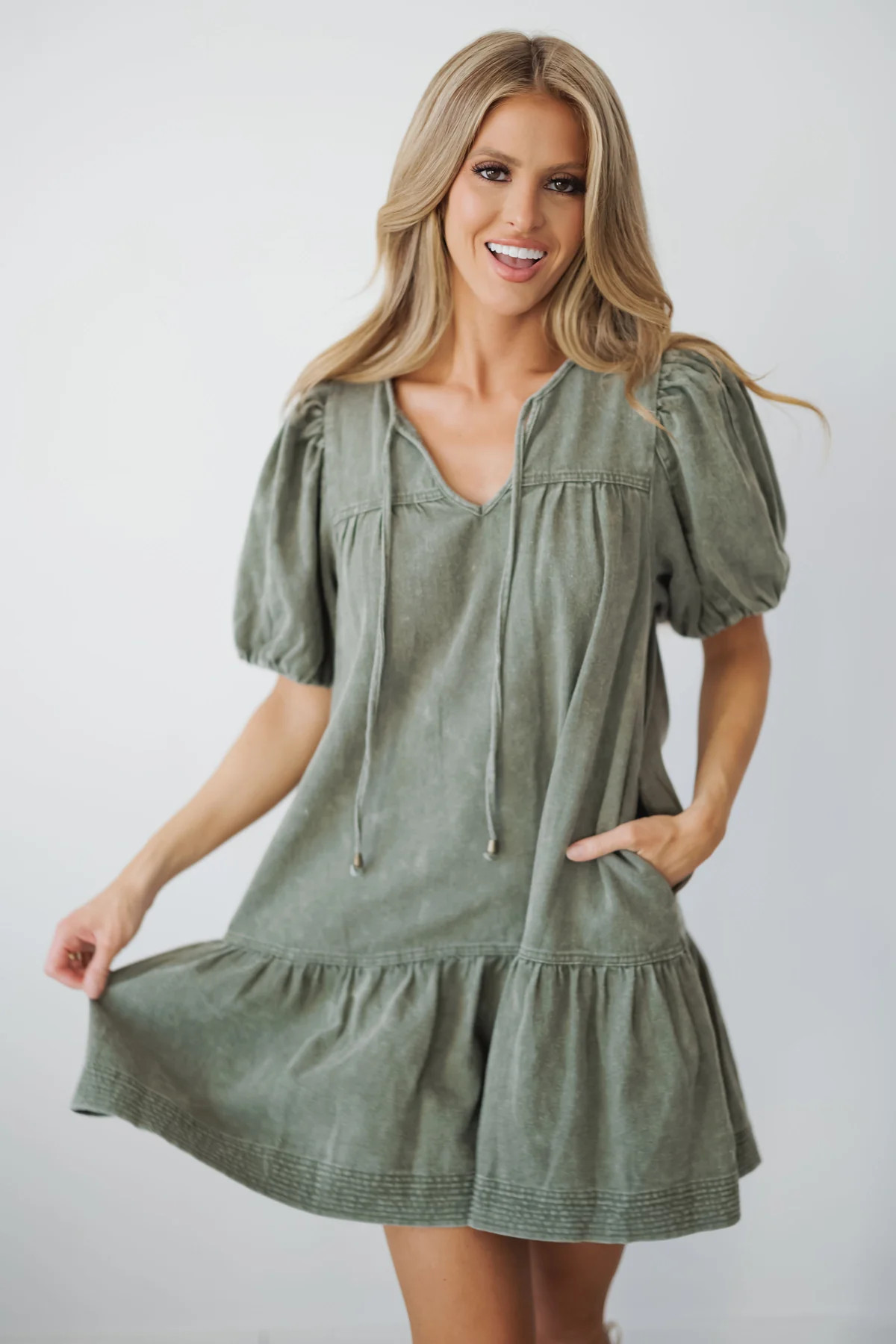 Riley Dress - Olive | Landry Kate