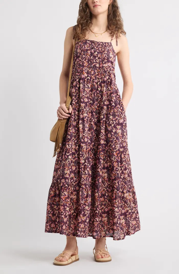 Treasure & Bond Tie Shoulder Tiered Maxi Dress | Nordstrom | Nordstrom