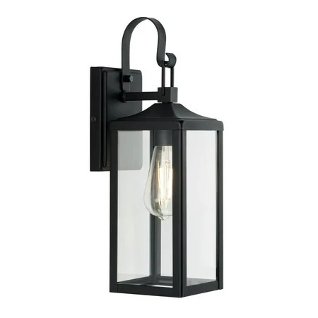 Better Homes & Gardens Matte Black Traditional One-Light Outdoor Wall Lantern | Walmart (US)