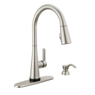 Delta Greydon Touch2O Single Handle Pull Down Sprayer Kitchen Faucet with ShieldSpray Technology ... | The Home Depot