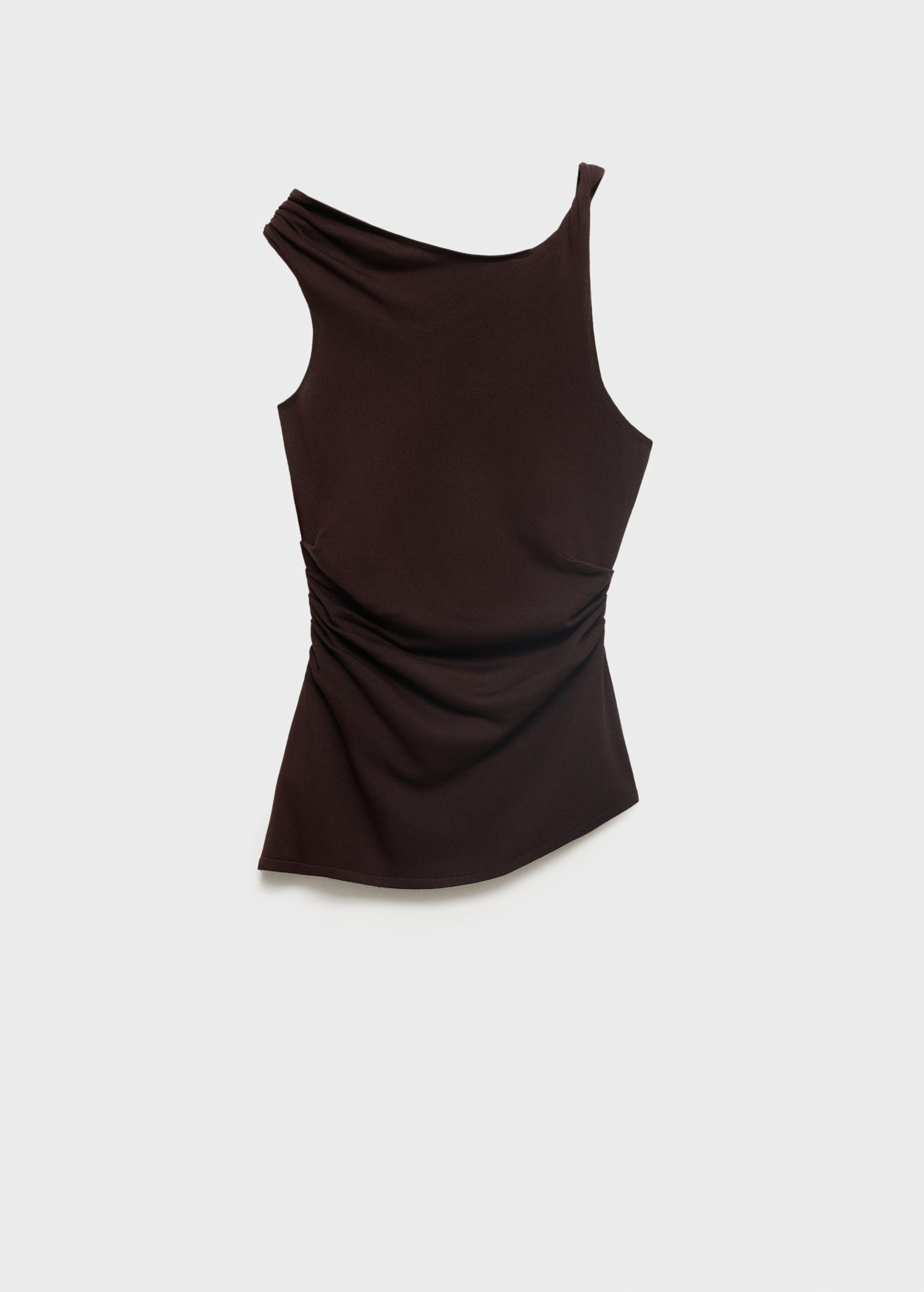 Asymmetrical fine-knit top | MANGO (UK)