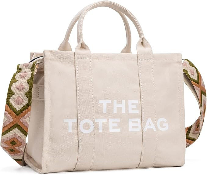 Canvas Tote Bag for Women Travel Tote Handbag Shoulder Bag with Zipper Crossbody Purse for Office... | Amazon (US)