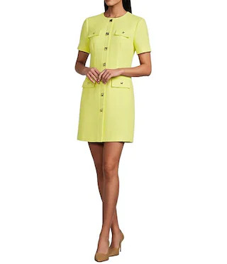 Preston & York Vivianna Round Neck Short Sleeve Tweed Dress | Dillard's | Dillard's