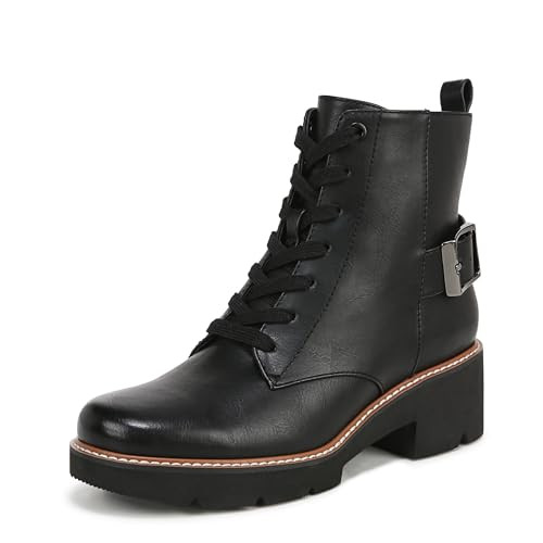 Naturalizer Womens Cabaret Bootie Lace Up Combat Boot Black 11 M | Amazon (US)