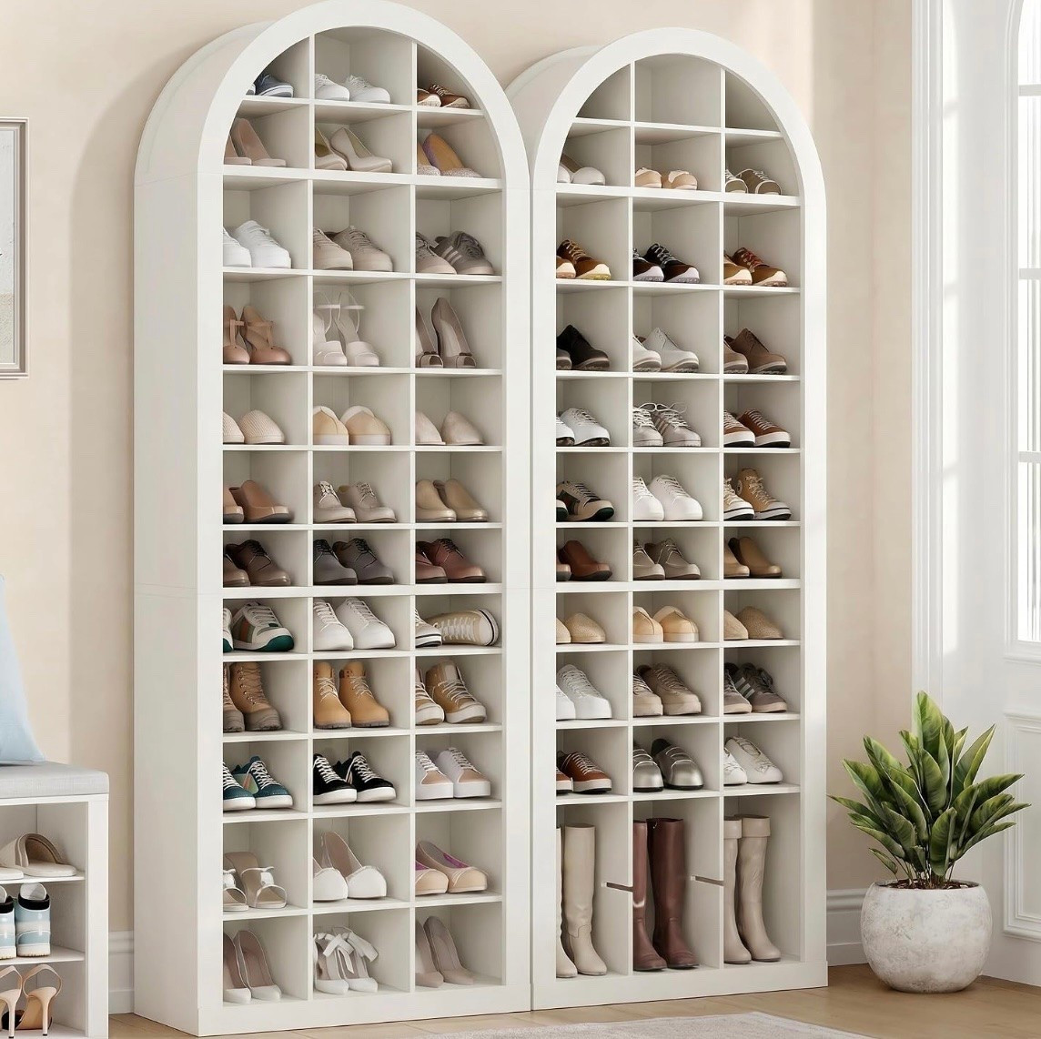 12-Tier Shoe Storage Cabinet Set of 2, Freestanding Tall Entryway Shoe Organizer with 36 Cubbies, 70.9" White Wooden Shoe Rack Cabinet for Closet, Entryway, Living Room

#LTKSaleAlert #LTKHome #LTKmomlife