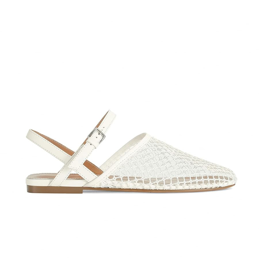 Mesh Ballet Flats for Women Fishnet Square Toe Mary Jane Flat Ballerina Shoes Dressy Comfortable ... | Amazon (US)