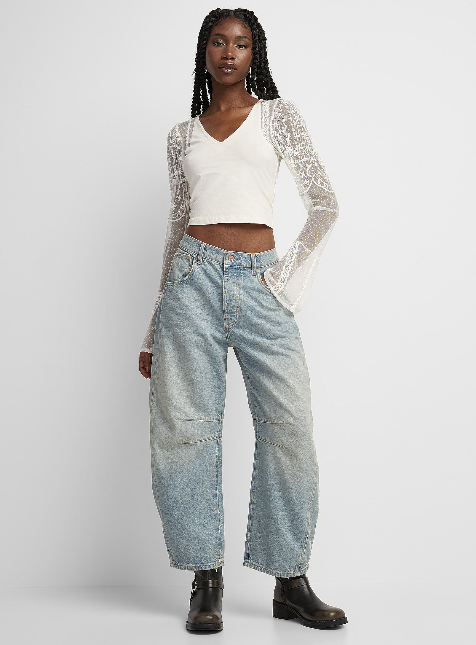 Free People - Good Luck loose barrel jean (Women, Blue, 29) | Simons