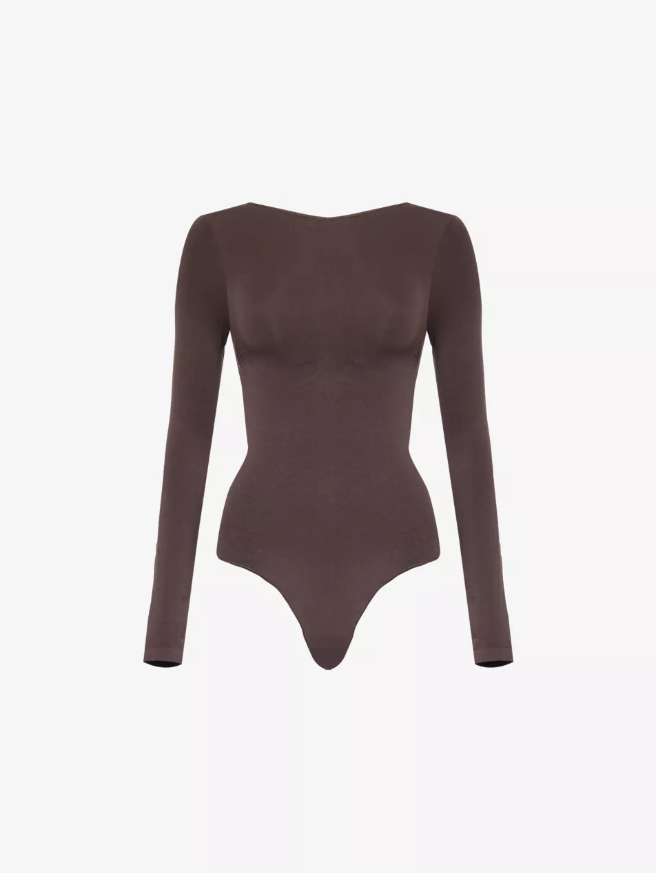 Shaping long-sleeve stretch-woven bodysuit | Selfridges