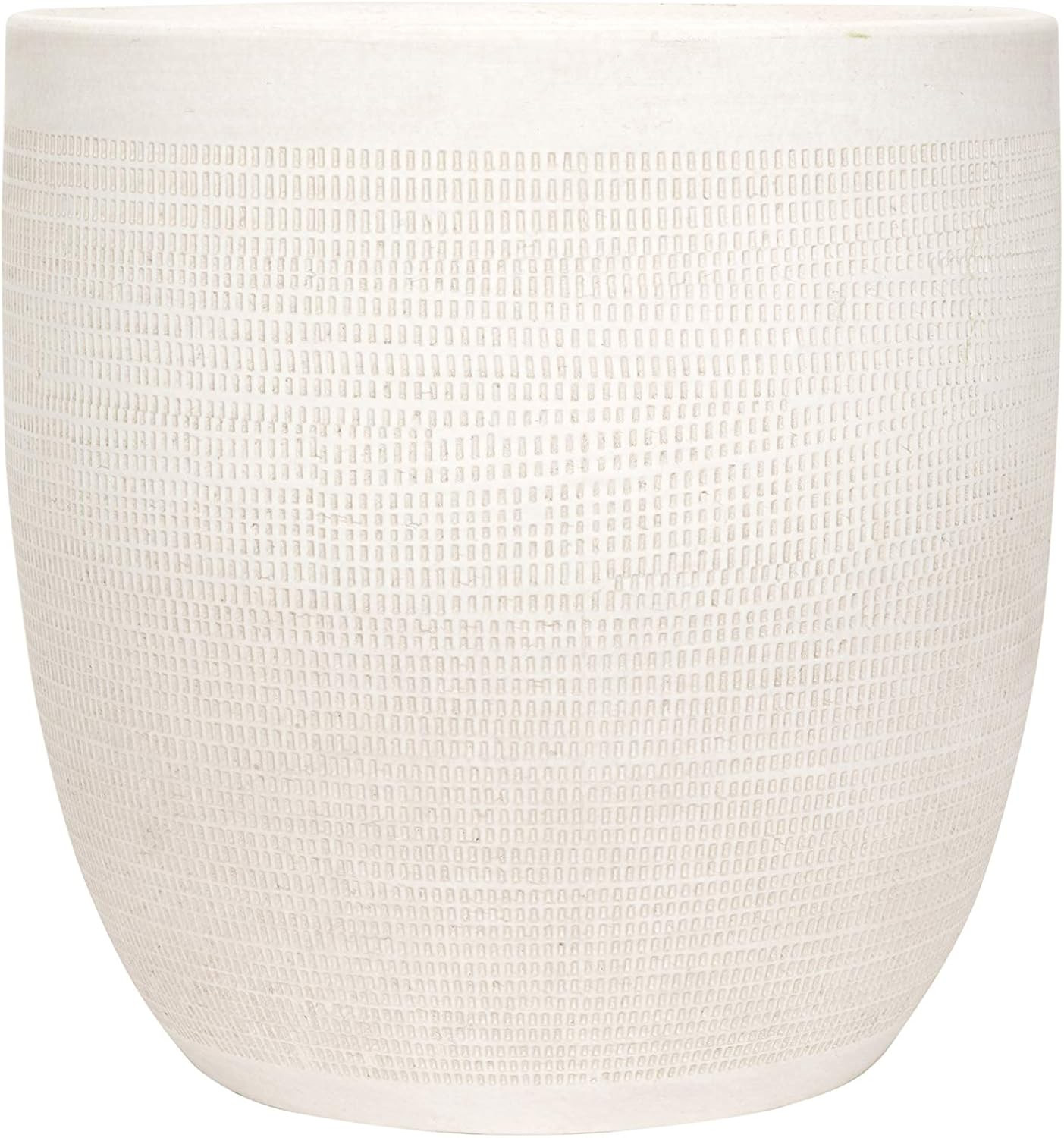 Creative Co-Op Large Matte White Embossed Stoneware Planter | Amazon (US)